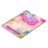 ピンク抽象芸術絵を描ファインアートスワールモノグラム ノートブック (左側)
