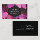 ピンク抽象芸術花柄メイクアップアーティスト 名刺 (正面/裏面)