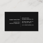 ピンク抽象芸術花柄メイクアップアーティスト 名刺 (裏面)