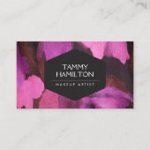 ピンク抽象芸術花柄メイクアップアーティスト 名刺 (正面)