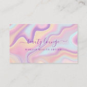 ピンク抽象芸術虹彩色ホログラフィック美しいアーティスト 予約カード (裏面)