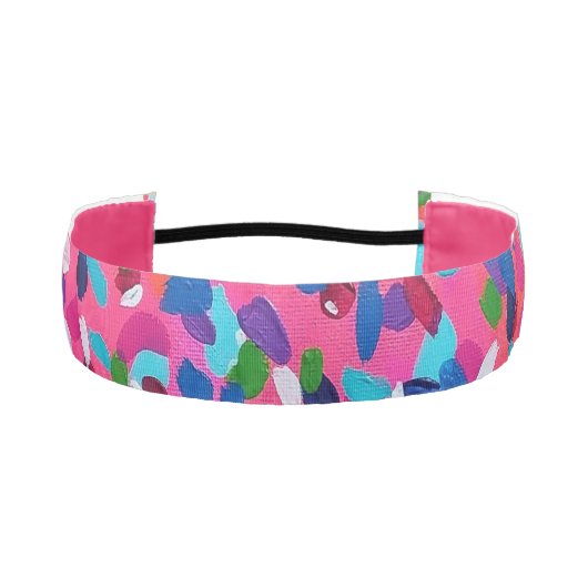 ピンク抽象芸術 アスレチックヘッドバンド (正面)