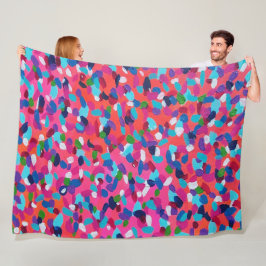 ピンク抽象芸術 フリースブランケット