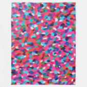 ピンク抽象芸術 フリースブランケット (正面)