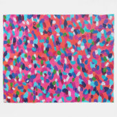 ピンク抽象芸術 フリースブランケット (正面(横))