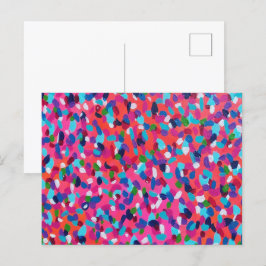 ピンク抽象芸術 ポストカード