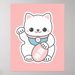 ピンク招き猫 ポスター