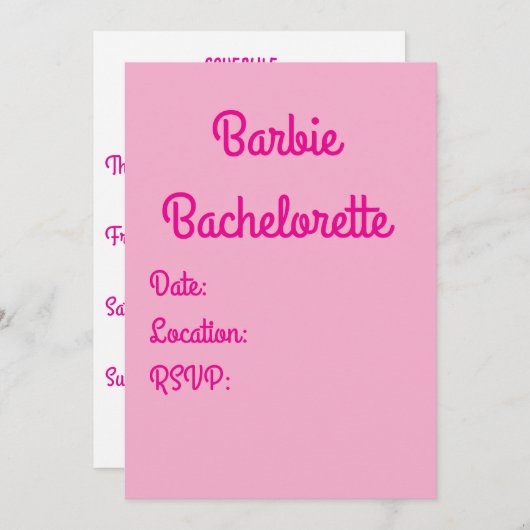 ピンク招待状 招待状 (正面/裏面)