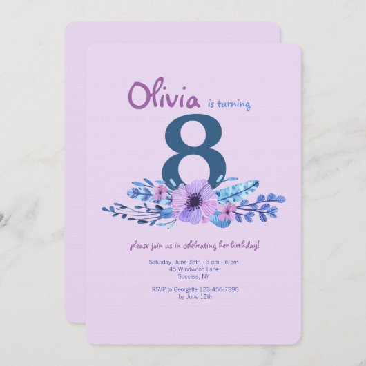 ピンク招待状 招待状 (正面/裏面)