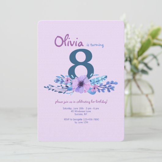 ピンク招待状 招待状 (スタンド正面)