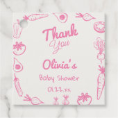 ピンク描の地元で育った赤んガーリー坊ガールシャワー フェイバータグ (正面)