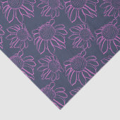 ピンク描の線花模様（青） 薄葉紙 (詳細)