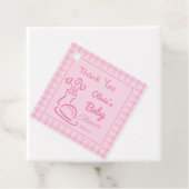 ピンク描パンのローフフローラ花瓶ベビーガールシャワー フェイバータグ (インサイチュ)