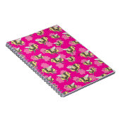 ピンク救のフローラの背景のハチ ノートブック (右側)