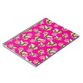 ピンク救のフローラの背景のハチ ノートブック (左側)