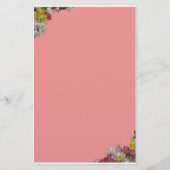 ピンク数々のの文房具に色の花 便箋 (正面)