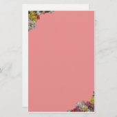 ピンク数々のの文房具に色の花 便箋 (正面/裏面)