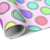 ピンク数々のの背景に色の淡い色の水玉模様 ラッピングペーパー (ロールコーナー)