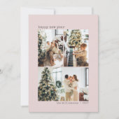 ピンク数々のフォトコラージュフォント新年 シーズンカード (正面)