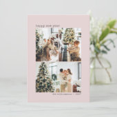 ピンク数々のフォトコラージュフォント新年 シーズンカード (スタンド正面)