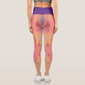 ピンク数々の色のPythonヘビプリント女性 カプリレギンス (裏面)