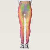 ピンク数々の色のPythonヘビプリント女性 レギンス (正面)