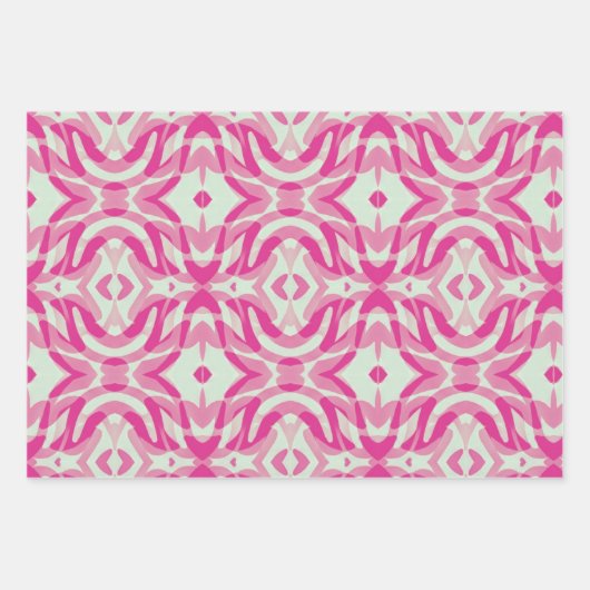 ピンク数々の色抽象芸術アートラッピングクラフト紙 ラッピングペーパーシート (正面3)