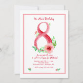 ピンク数字8招待状 招待状 (正面)