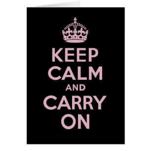 ピンク文字オンブラックKeep Calm and Carry On
