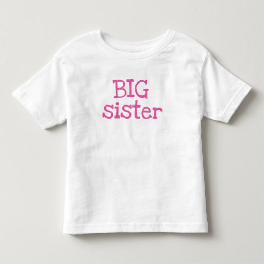 ピンク文字ビッグシスター トドラーTシャツ (正面)