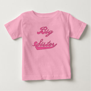 ピンク文字ビッグシスター ベビーTシャツ