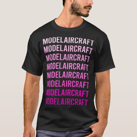 ピンク文字型航空機 Tシャツ (正面)
