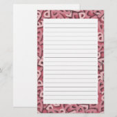 ピンク文字 便箋 (正面/裏面)