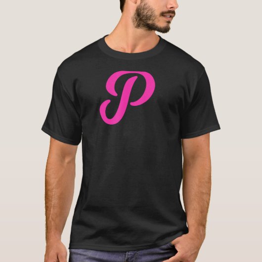 ピンク文字P Tシャツ (正面)