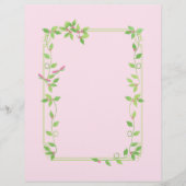 ピンク文房具上のアイビーフレーム (正面)