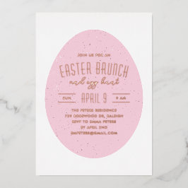 ピンク斑点の卵イースター狩りパーティの招待状 箔シーズンカード