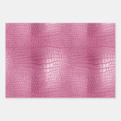 ピンク斑点ピンクレザールック ラッピングペーパーシート (正面3)