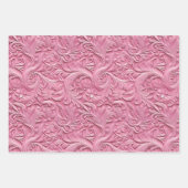 ピンク斑点ピンクレザールック ラッピングペーパーシート (正面2)