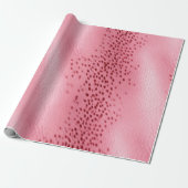 ピンク斑点ピンクレザールック ラッピングペーパー (アンロールド)