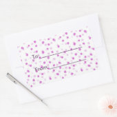 ピンク斑点 長方形シール (封筒)