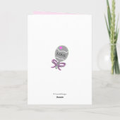 ピンク新生児ガールおめでとう カード (裏面)