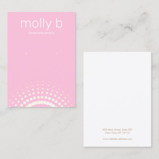 ピンク日が差すことイヤリングジュエリー表示ホルダー 名刺 (正面/裏面)