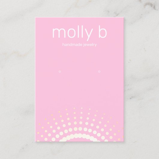 ピンク日が差すことイヤリングジュエリー表示ホルダー 名刺 (正面)