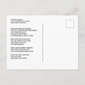 ピンク日付の結婚タイポグラフィ写真を変更 案内ポストカード (裏面)