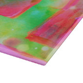 ピンク日光の抽象芸術の色彩の鮮やかな黄色 カッティングボード (角)