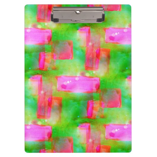 ピンク日光の抽象芸術の色彩の鮮やかな黄色 クリップボード (正面)