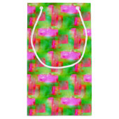 ピンク日光の抽象芸術の色彩の鮮やかな黄色 スモールペーパーバッグ (裏面)