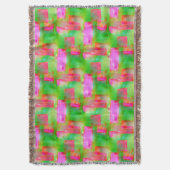 ピンク日光の抽象芸術の色彩の鮮やかな黄色 スローブランケット (正面縦)