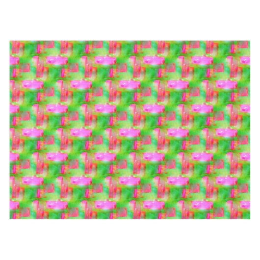 ピンク日光の抽象芸術の色彩の鮮やかな黄色 テーブルクロス (正面(横))