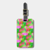 ピンク日光の抽象芸術の色彩の鮮やかな黄色 ラゲッジタグ (正面縦)